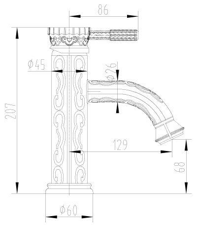 Смеситель Lemark для умывальника монолитный LM6606B